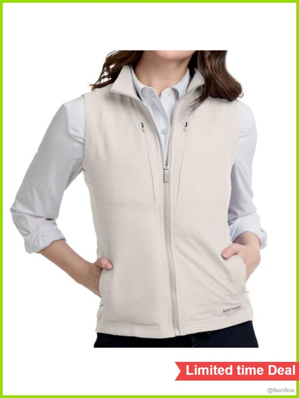 Women's 16-Pocket Lightweight Travel Vests, RFID Security, Water Repellent